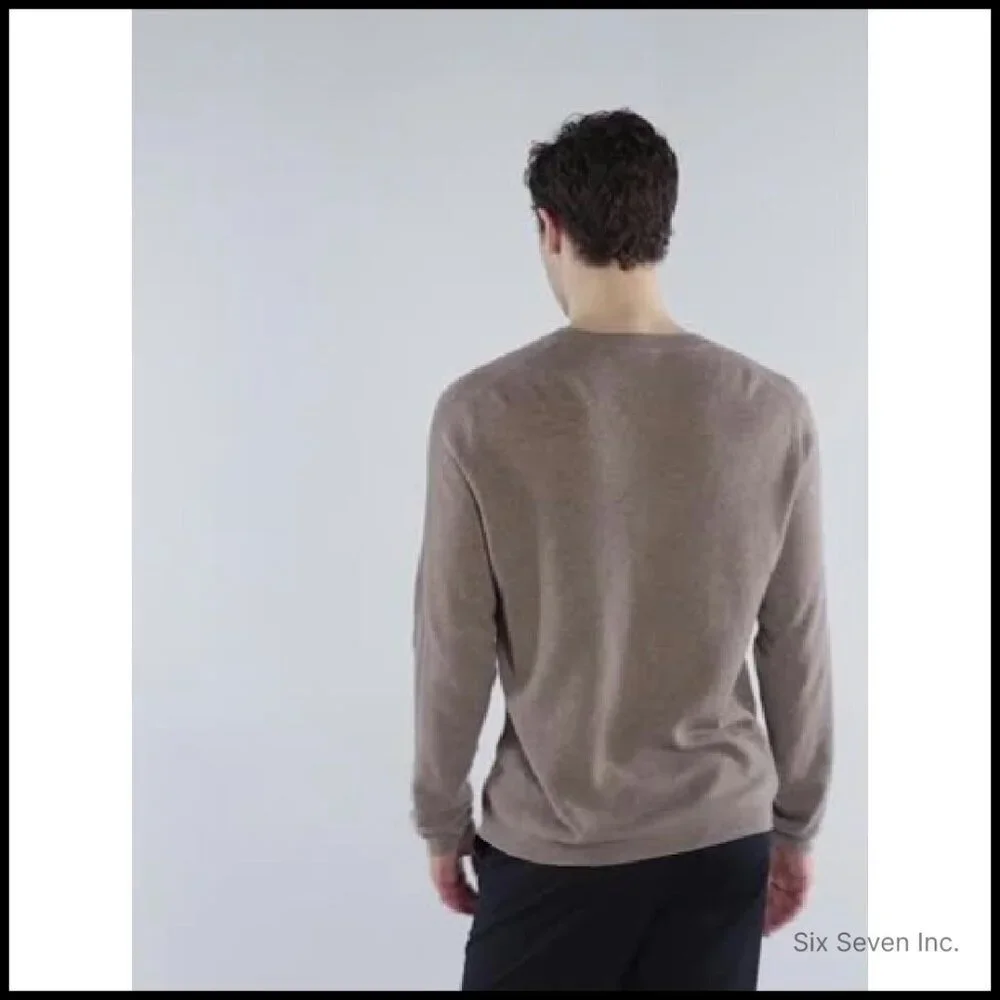 Pure Cashmere Crewneck Sweater Classic Minimal Tailored Fit Knit Pullover
